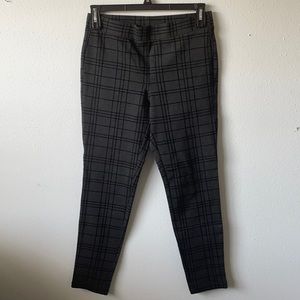 Black on black plaid skinny slacks/pants. Size M